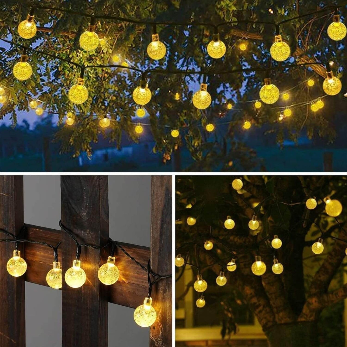 GUIRNALDA DE 20 LUCES LED SOLARES PARA EXTERIORES