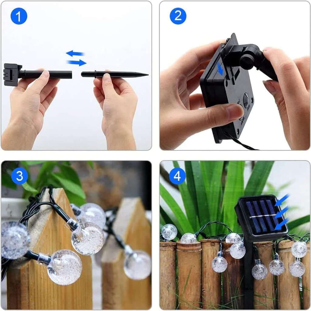 GUIRNALDA DE 20 LUCES LED SOLARES PARA EXTERIORES
