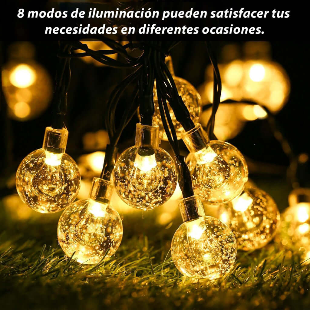 GUIRNALDA DE 20 LUCES LED SOLARES PARA EXTERIORES