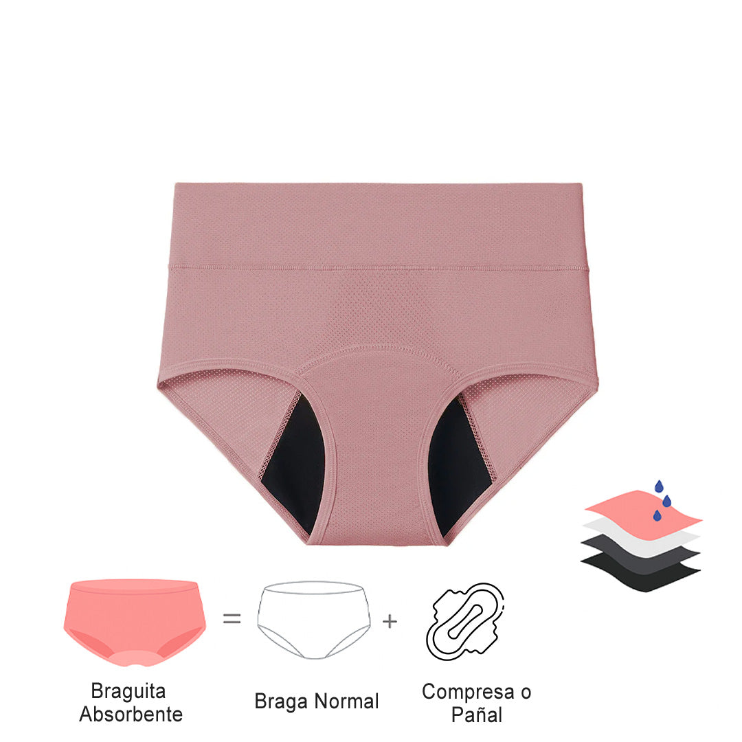 Bragas Absorbentes Antigufas Cintura Alta (Pack 3+1 Gratis)
