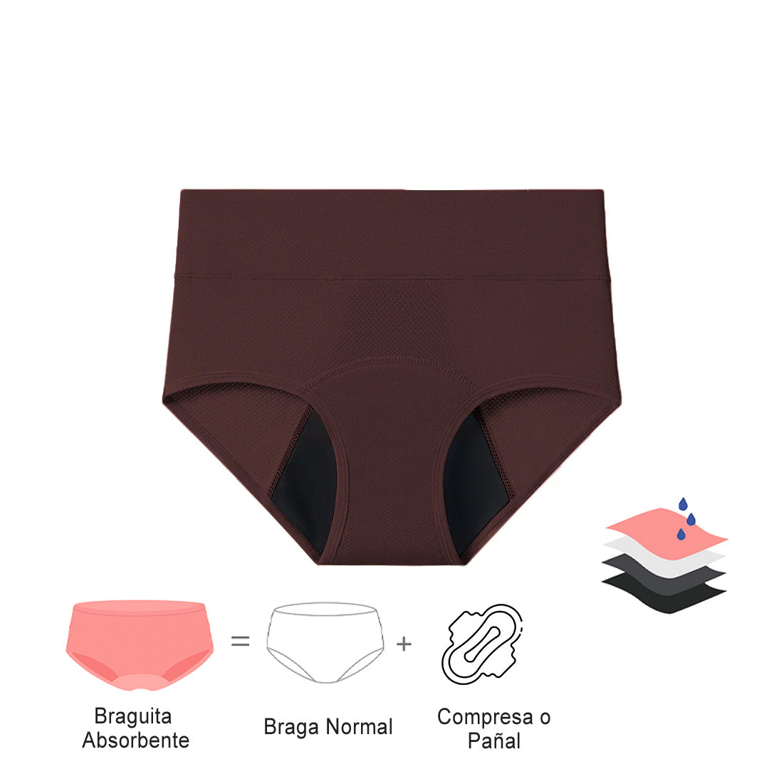 Bragas Absorbentes Antigufas Cintura Alta (Pack 3+1 Gratis)